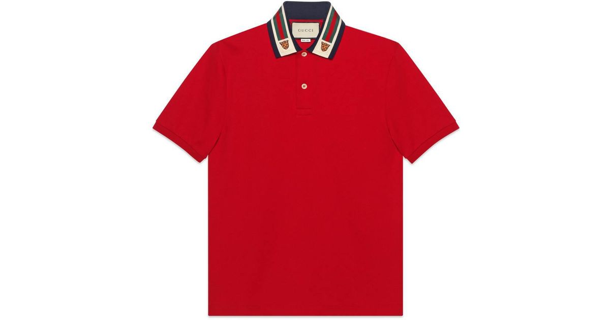 cotton polo with web and feline head