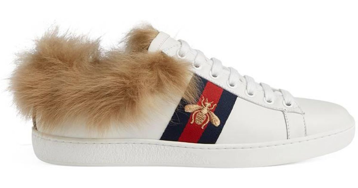 Gucci Ace Sneaker With Wool in Blue - Lyst
