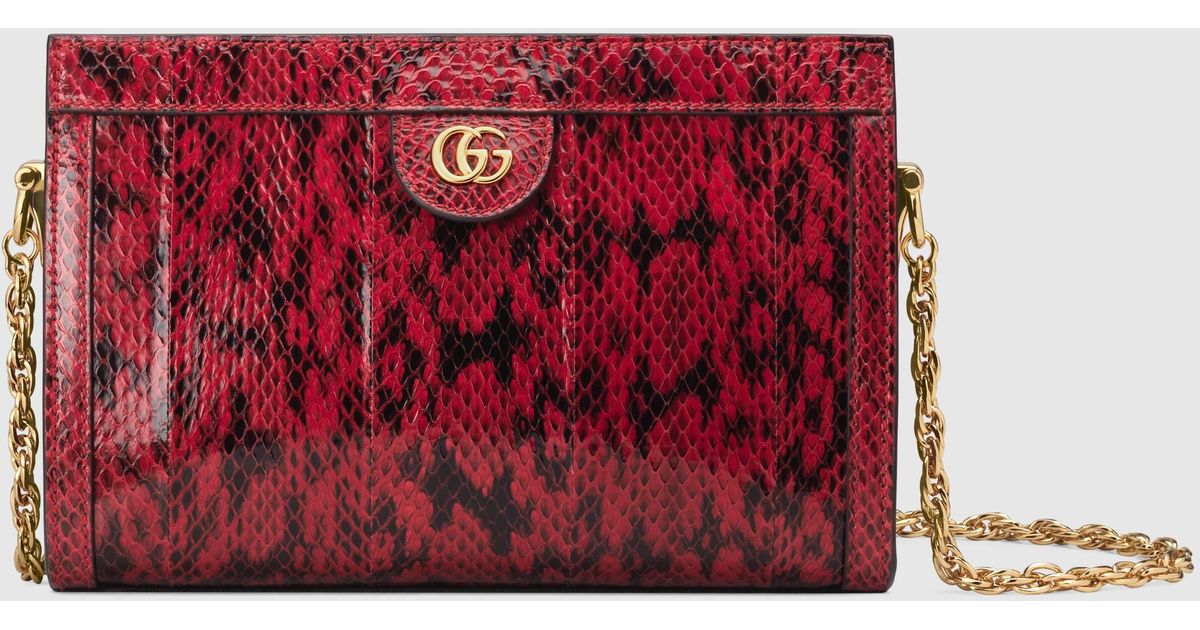 Gucci Kleine Ophidia Tasche aus Schlangenleder in Rot | Lyst CH