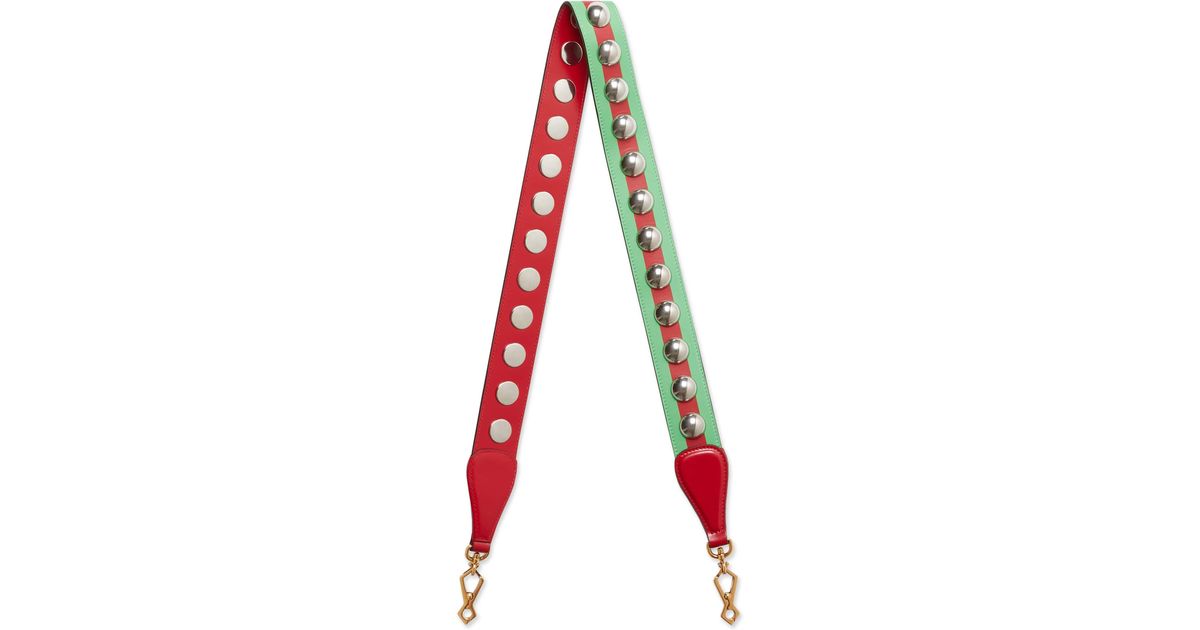 Gucci Schulterriemen mit großen Nieten und Web in Rot Lyst DE