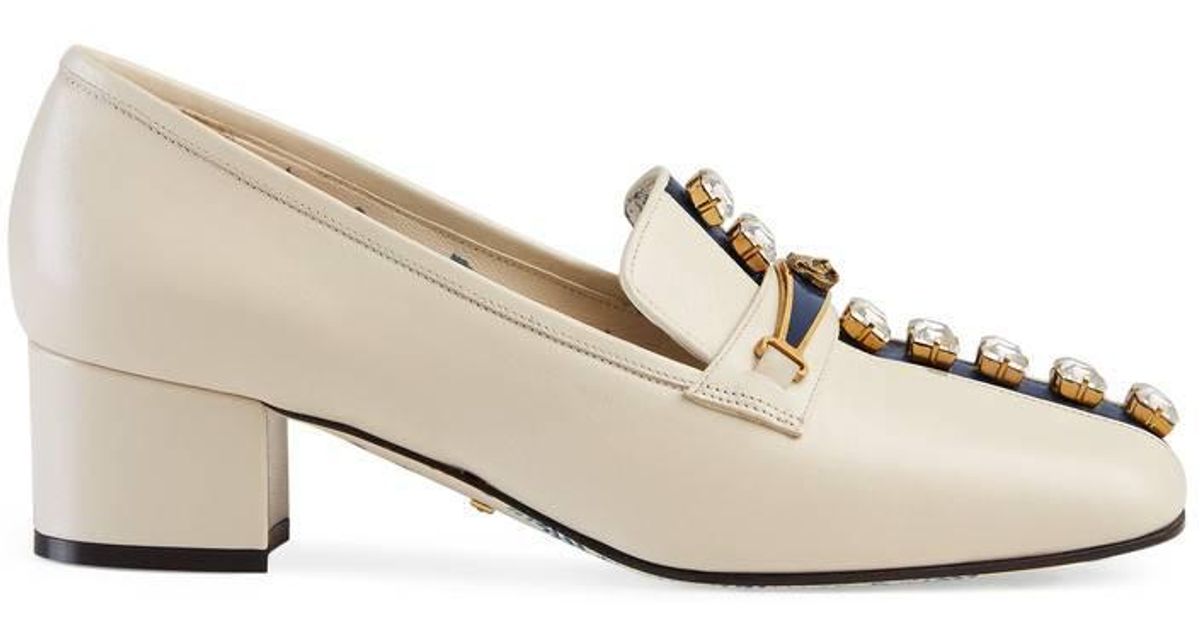 Gucci Leather Pumps With Crystal Stripe In Ivory White Lyst - Gucci Leather Pump With Stripe Gucci Leather Pumps With Crystal Stripe In Ivory White Lyst - Gucci Leather Pump With Stripe