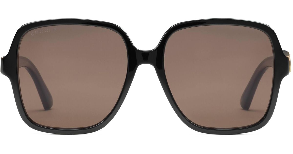 Gucci Velvet Rectangular Frame Sunglasses In Black For Men Lyst
