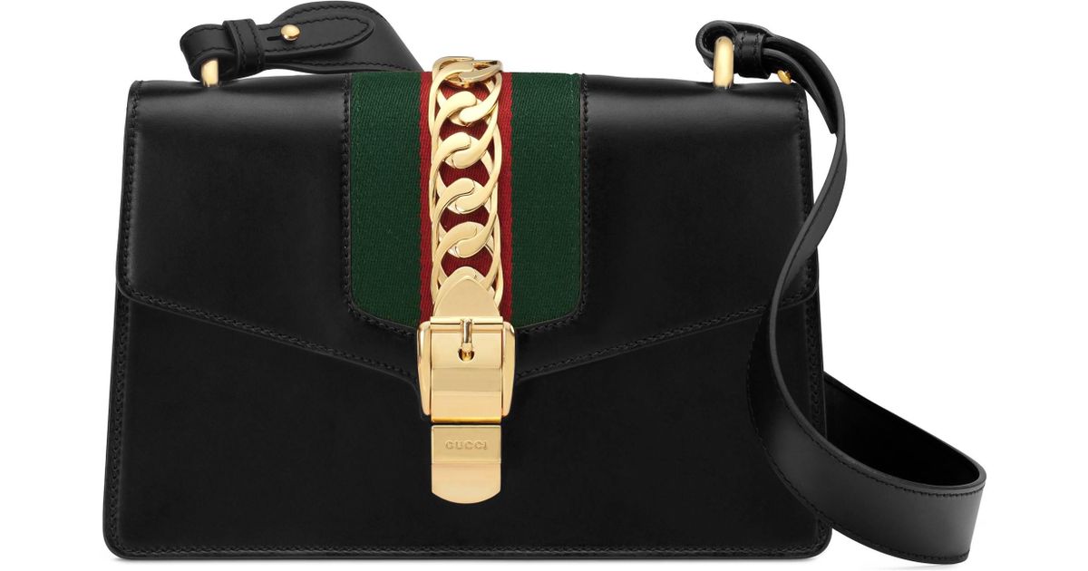 Gucci Sylvie Small Shoulder Bag in Black Lyst