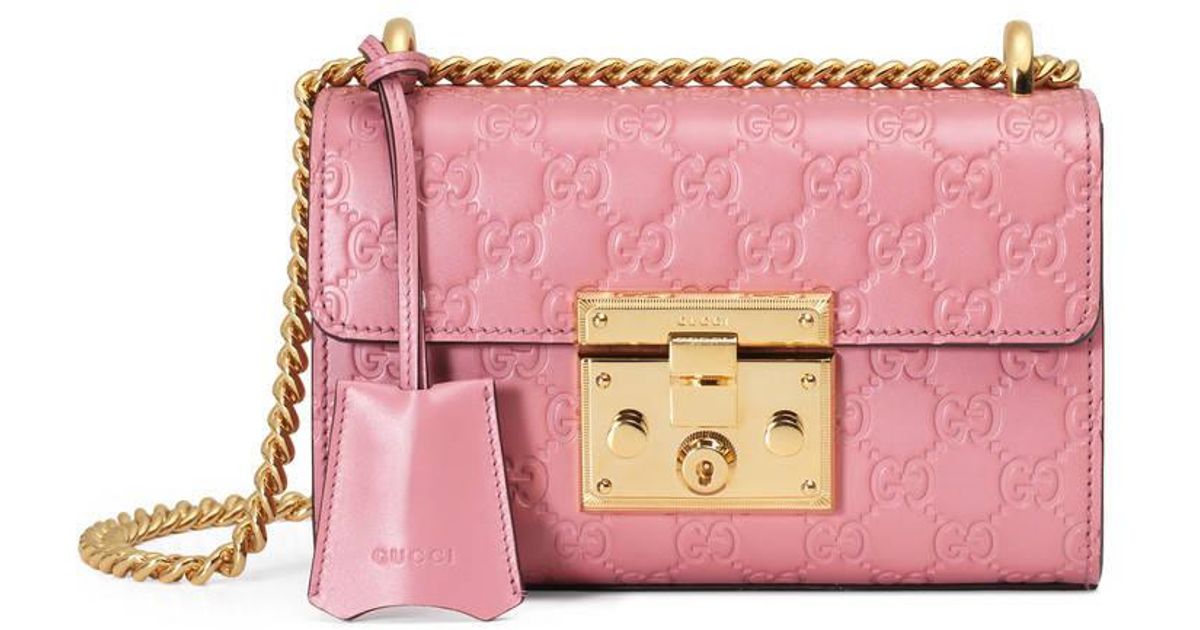 small padlock signature leather shoulder bag