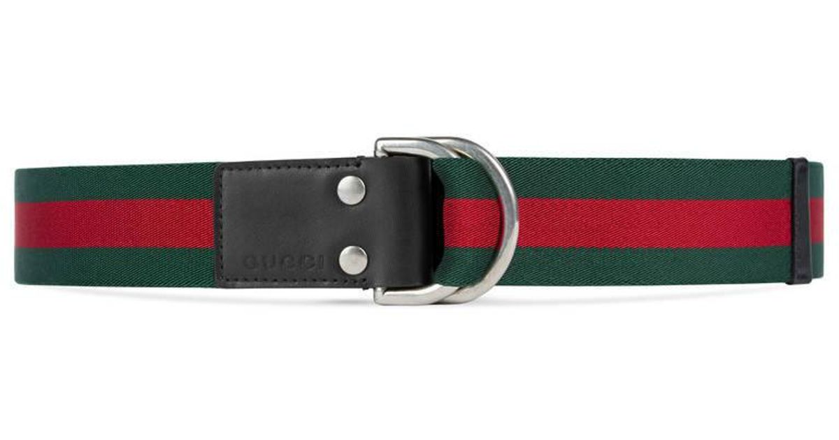 Gucci Web Belt With D-ring in Green for 