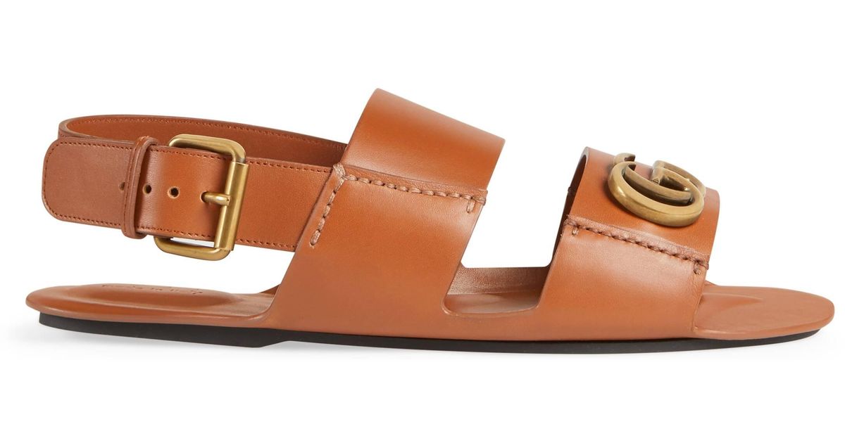 leather sandal with double g