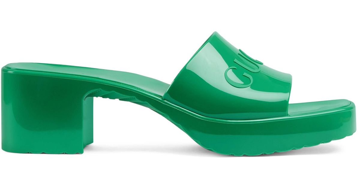 gucci rubber slides women's sale