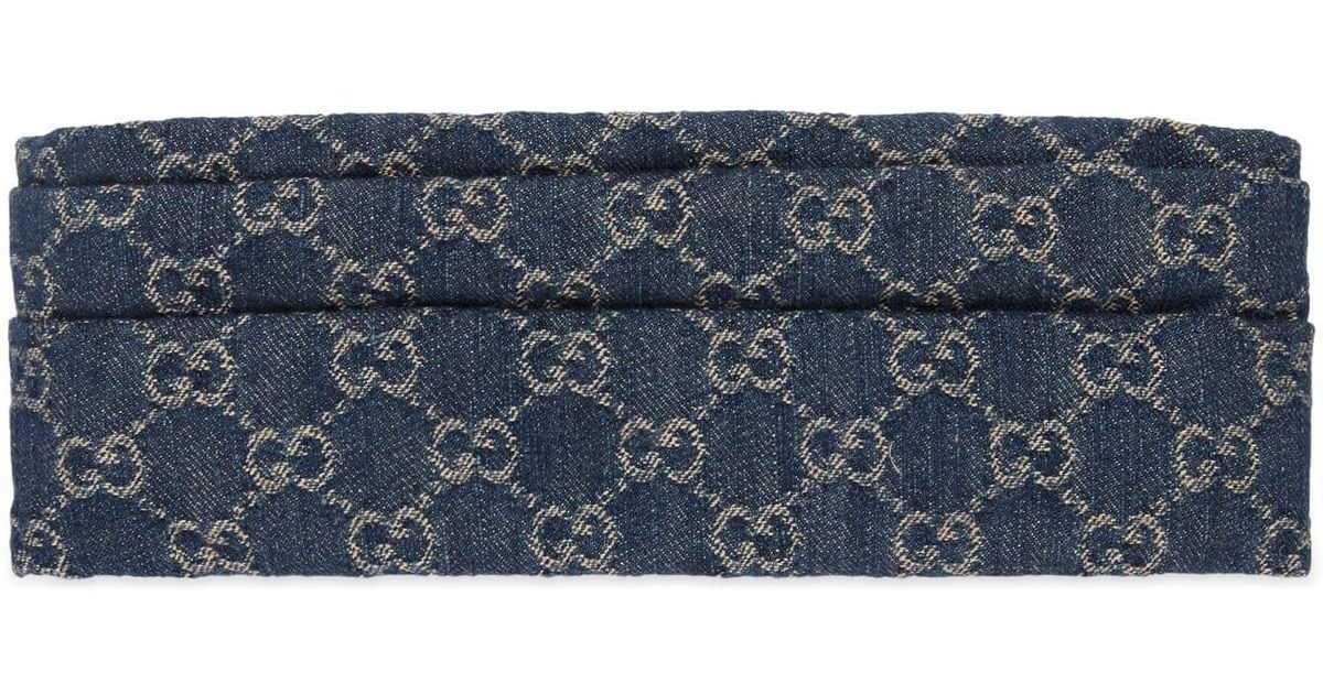 Gucci gg Denim Headband in Blue | Lyst