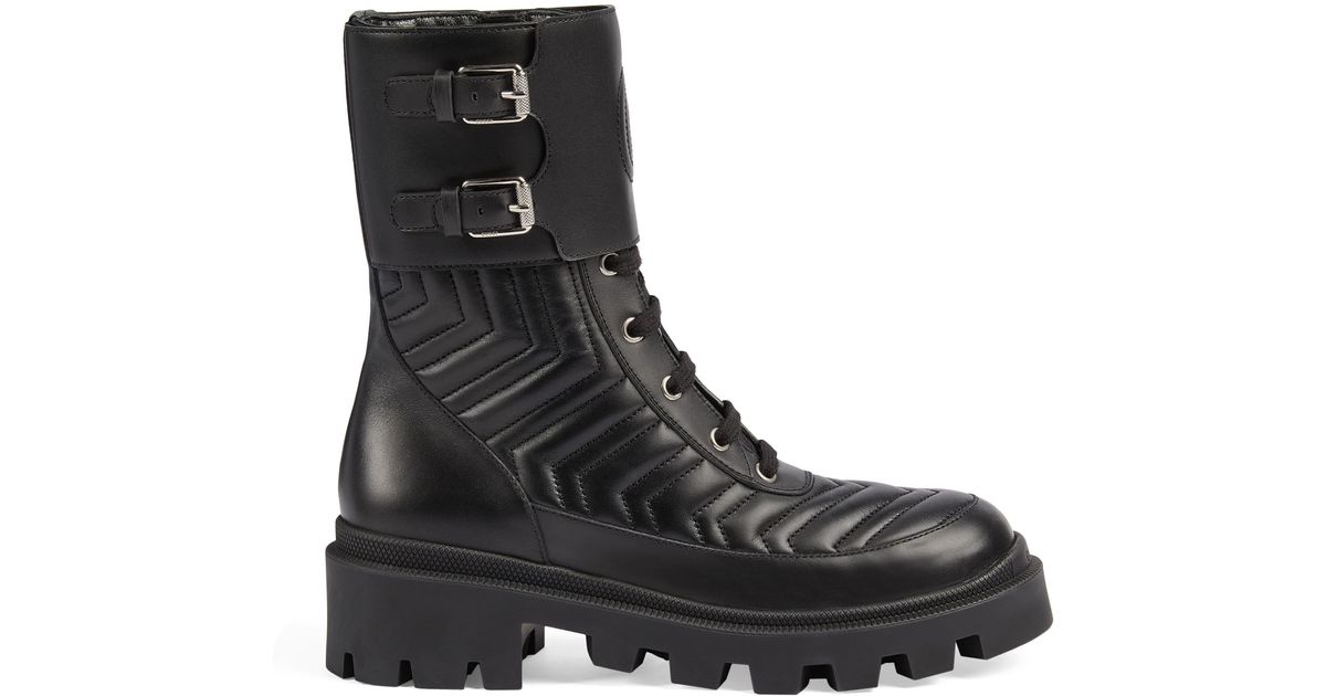Bota para mujer con gg Gucci de Cuero de color Negro | Lyst