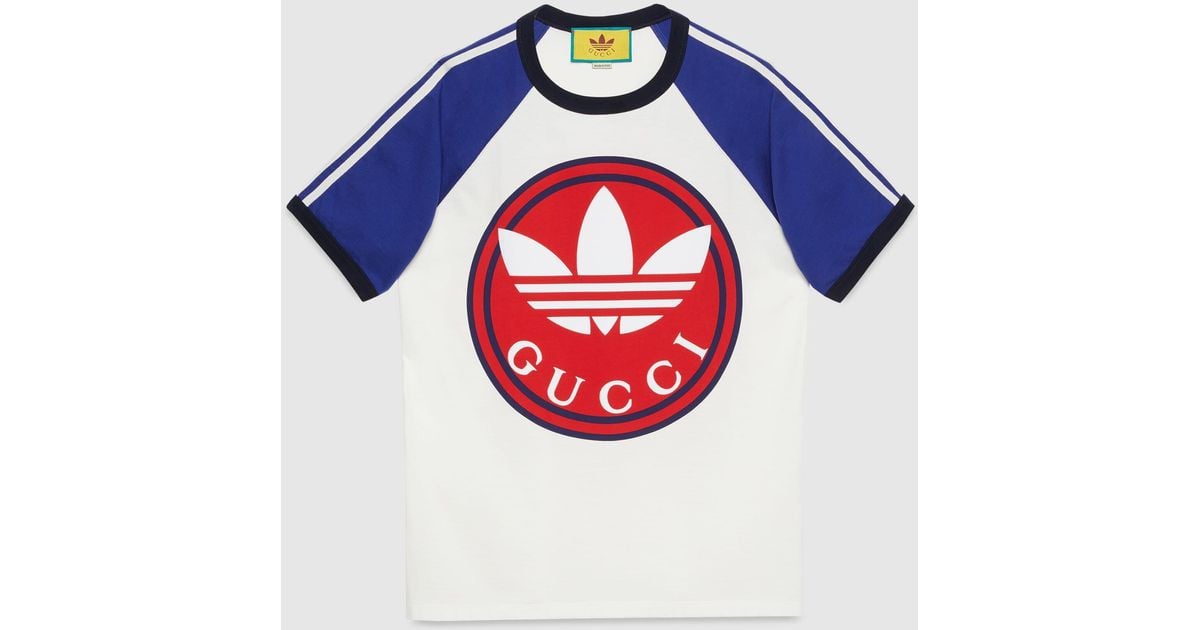 Gucci Adidas X Cotton Jersey T-shirt in Blue for Men | Lyst Canada