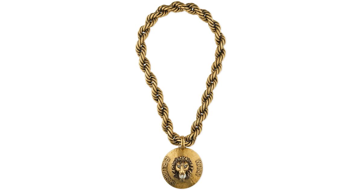 Gucci -dapper Dan Lion Head Necklace in 