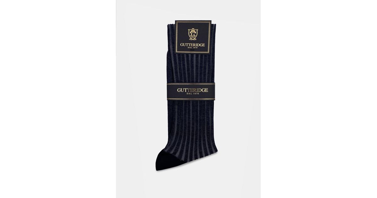 Calcetines largos de lunares y rayas Gutteridge de hombre Hombre Ropa de Ropa interior de Calcetines