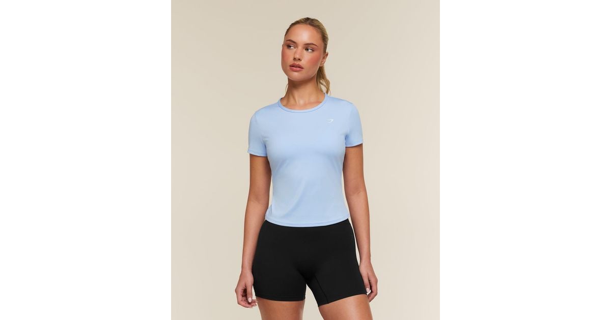 GYMSHARK Training Baby Tee in Blue | Lyst
