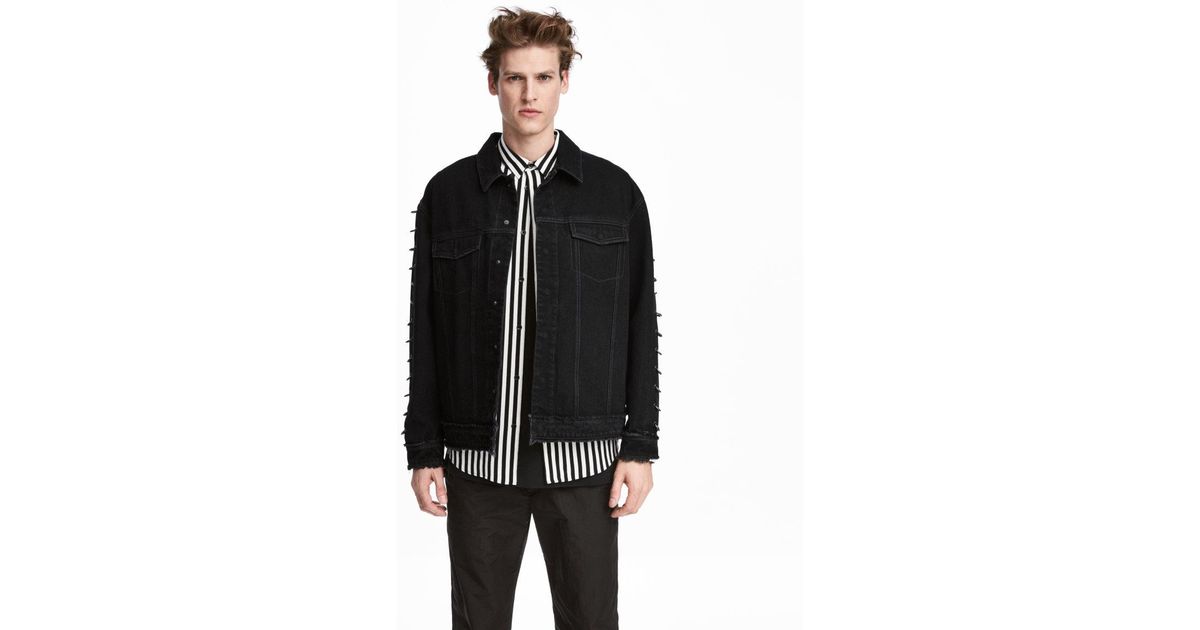 h and m black denim jacket