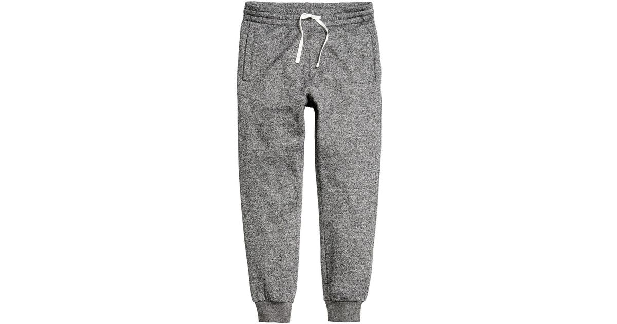H&M Cotton Sweatpants in Dark Gray Melange (Gray) for Men - Lyst