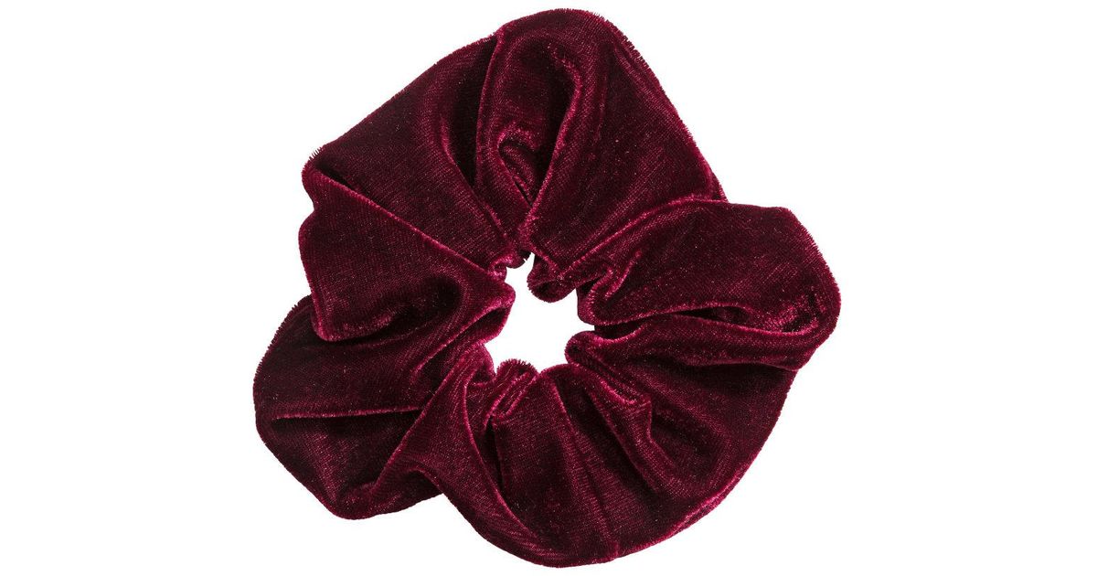 H&M Synthetic Large Velour Scrunchie in Burgundy (Red) - Lyst