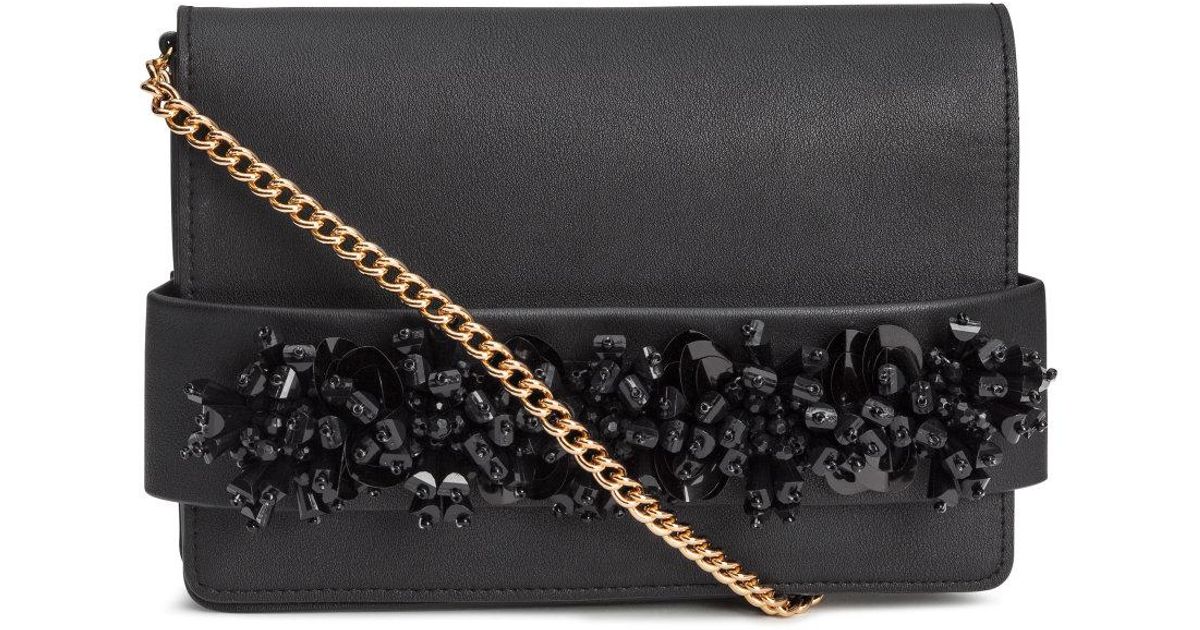 black beaded clutch bag