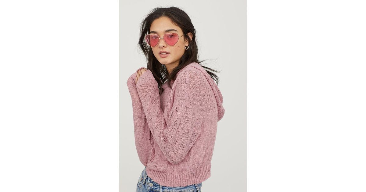 h&m knitted hooded jumper