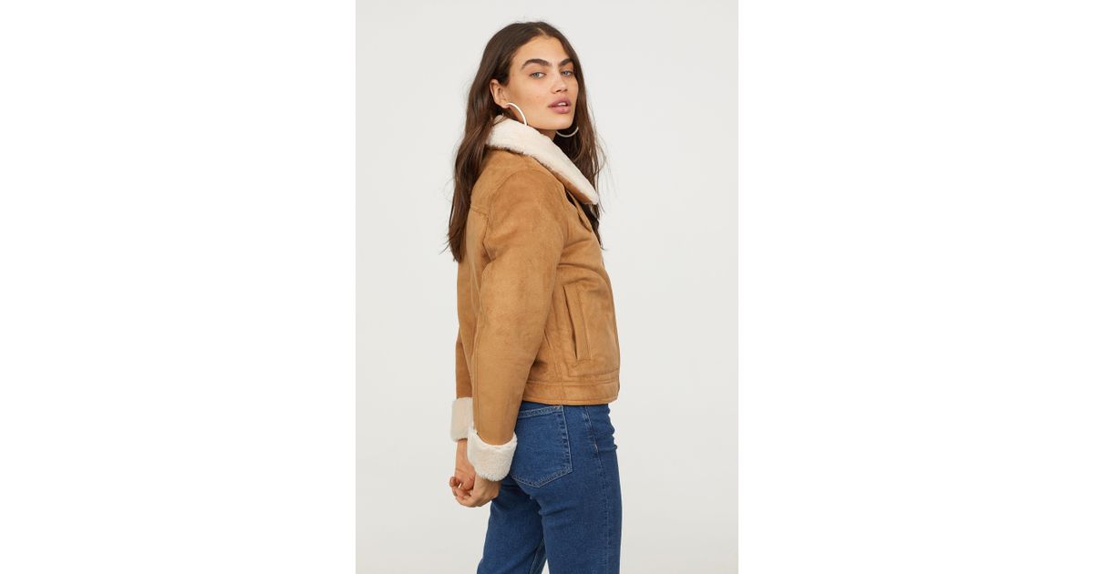 h&m faux fur lined jacket