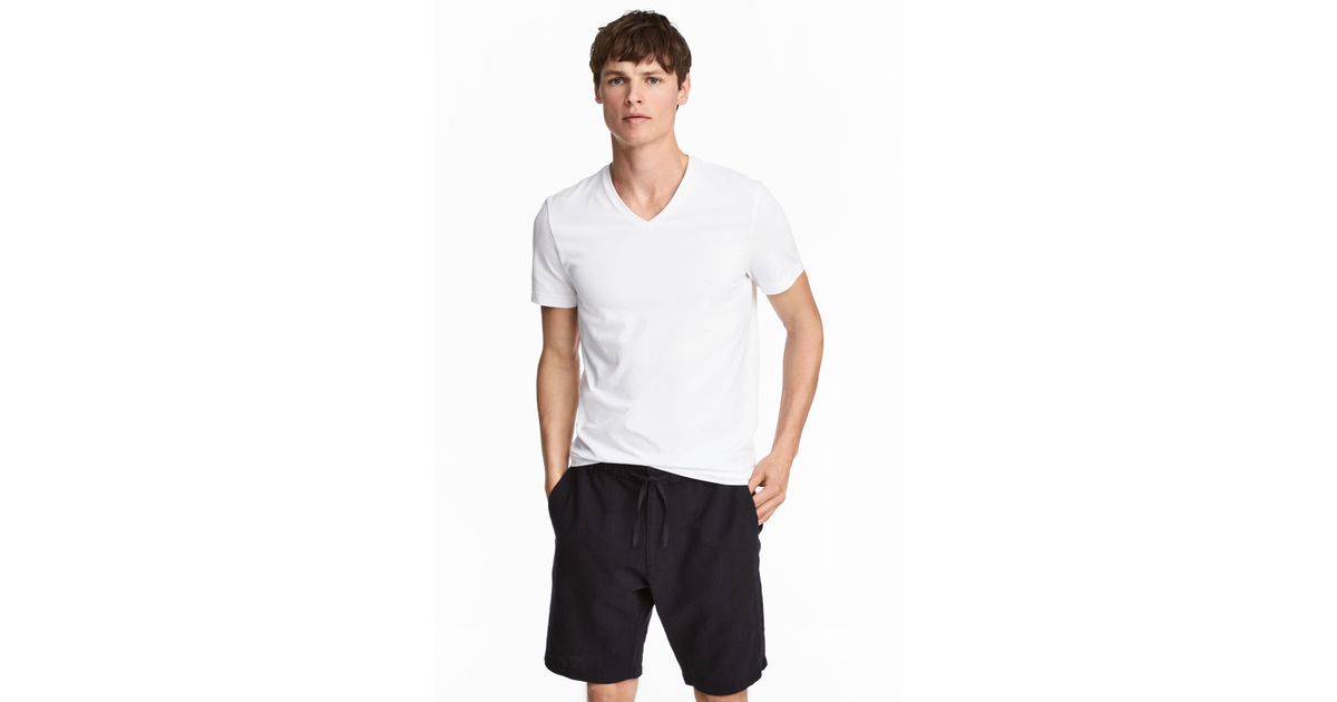 h&m slim fit white t shirt