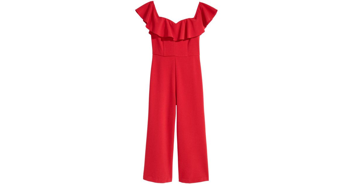 h&m red jumpsuit