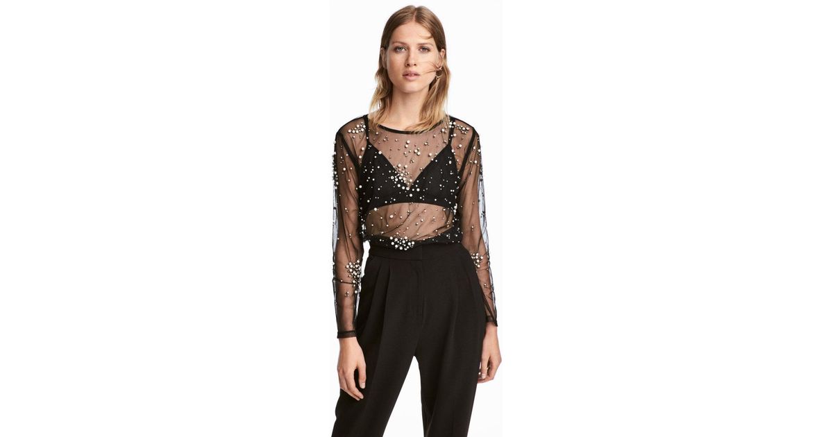 beaded mesh top