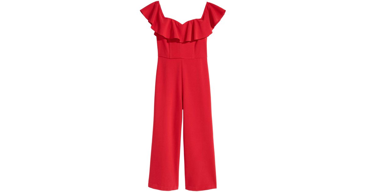 hm red jumpsuit