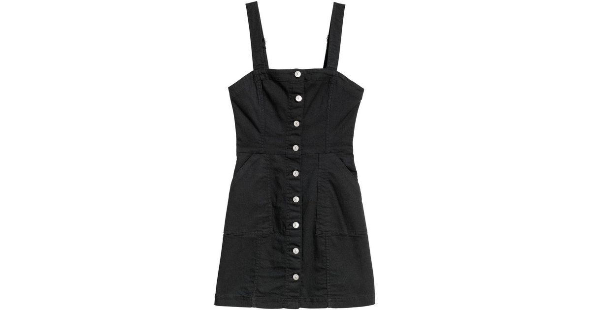 h&m black denim dress