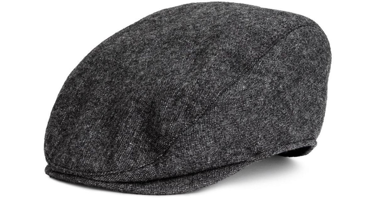 Grey wool flat cap Clearance