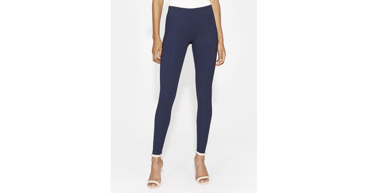 Halston Heritage Womens Slim Fit Ribbed Jersey Leggings