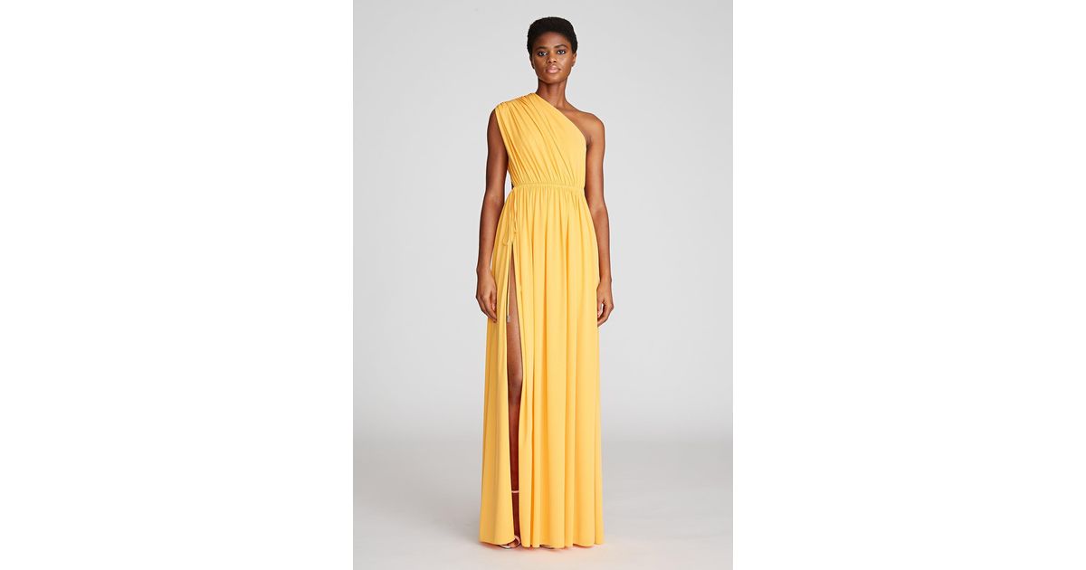 Halston Jackie Gown In Crepe Jersey in Orange | Lyst