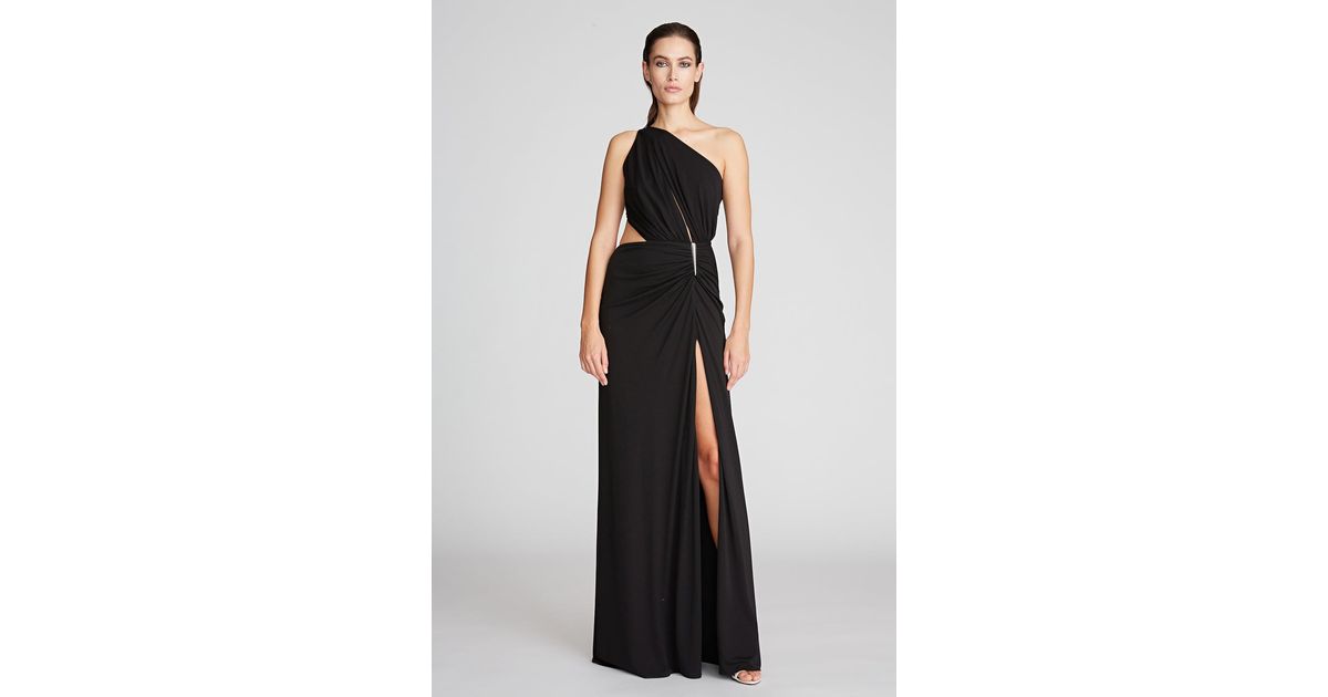 Halston Synthetic Ivanna Gown In Matte Jersey in Black | Lyst