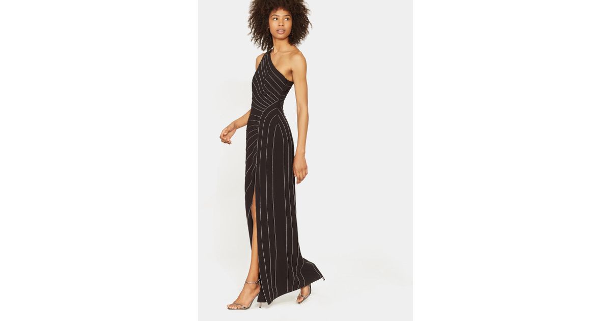 halston heritage one shoulder gown
