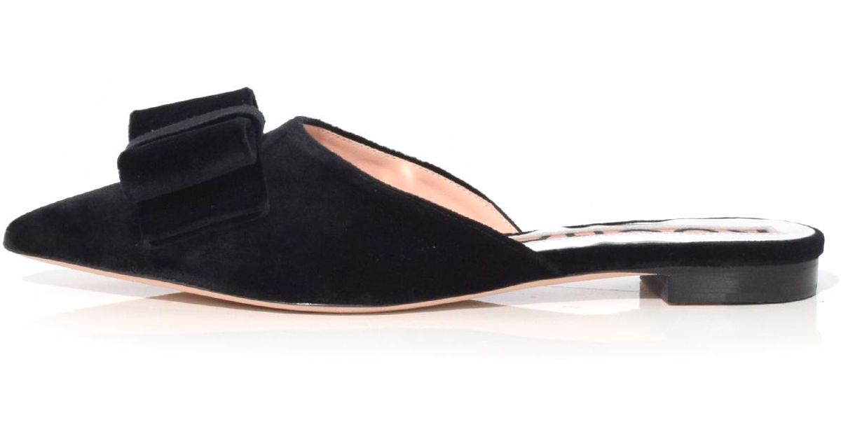 velvet bow mules