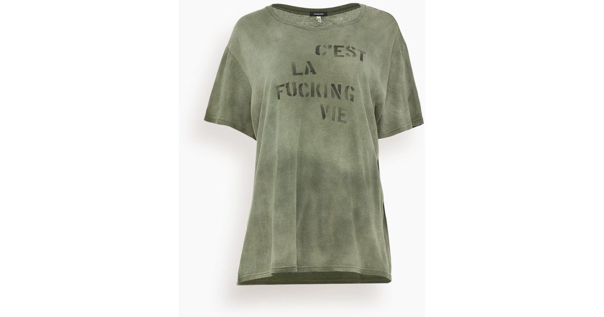 【関税込み】R13 ブラック 'C'est La Fucking Vie' Boy Tシャツ R13 アールサーティーン SS25 C'EST LA FUCKING VIE BOY T / BLK