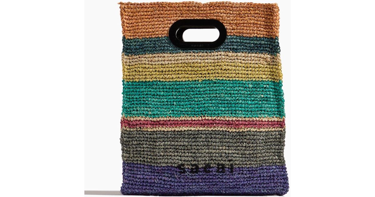 Sacai Raffia New Shopper Bag in Blue | Lyst