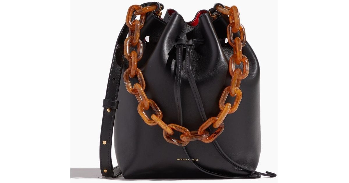 Mansur Gavriel Twist Bucket Bag in Black Lyst Canada