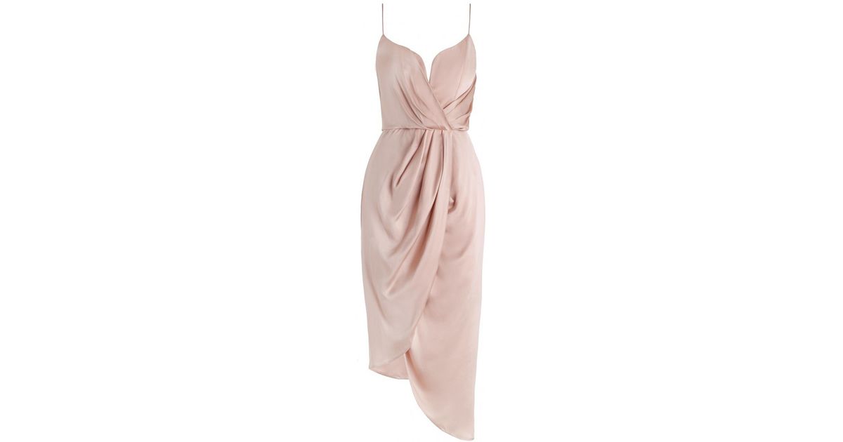pink silk dress short