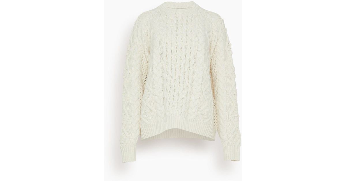 Loulou Studio Secas Cable Knit Sweater in White Lyst