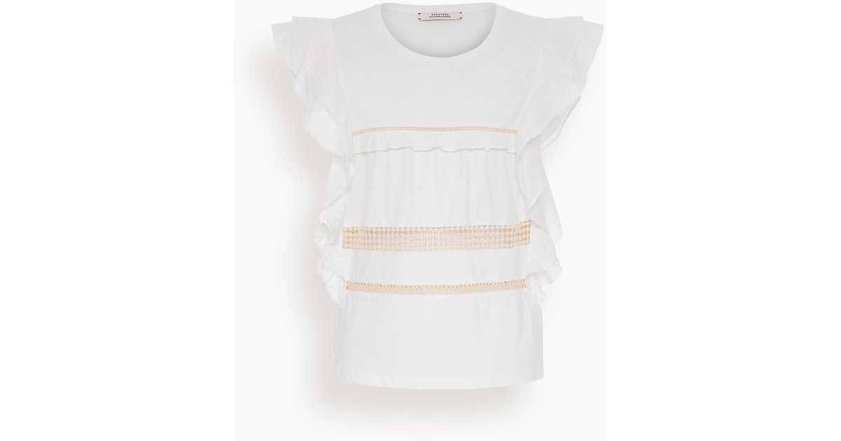 Dorothee Schumacher Lace Lines Top in White | Lyst