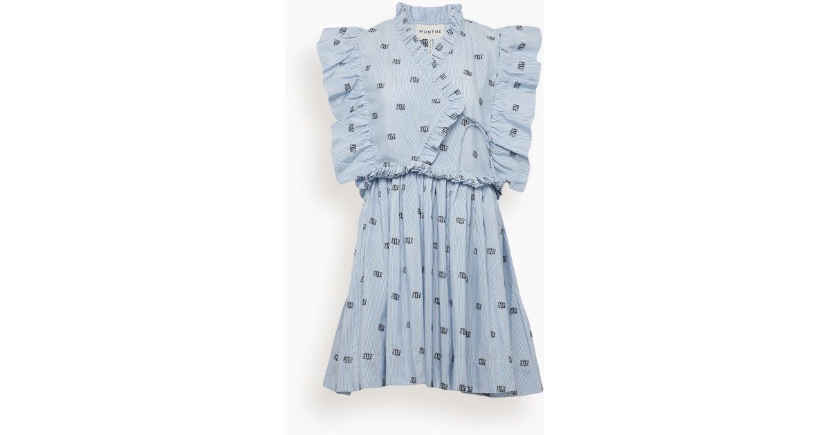 Munthe Cotton Veer Dress in Blue | Lyst Canada