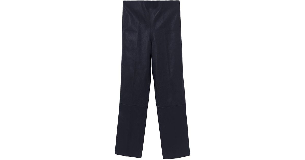 By Malene Birger Florentina Leather Pant In Blue Lyst