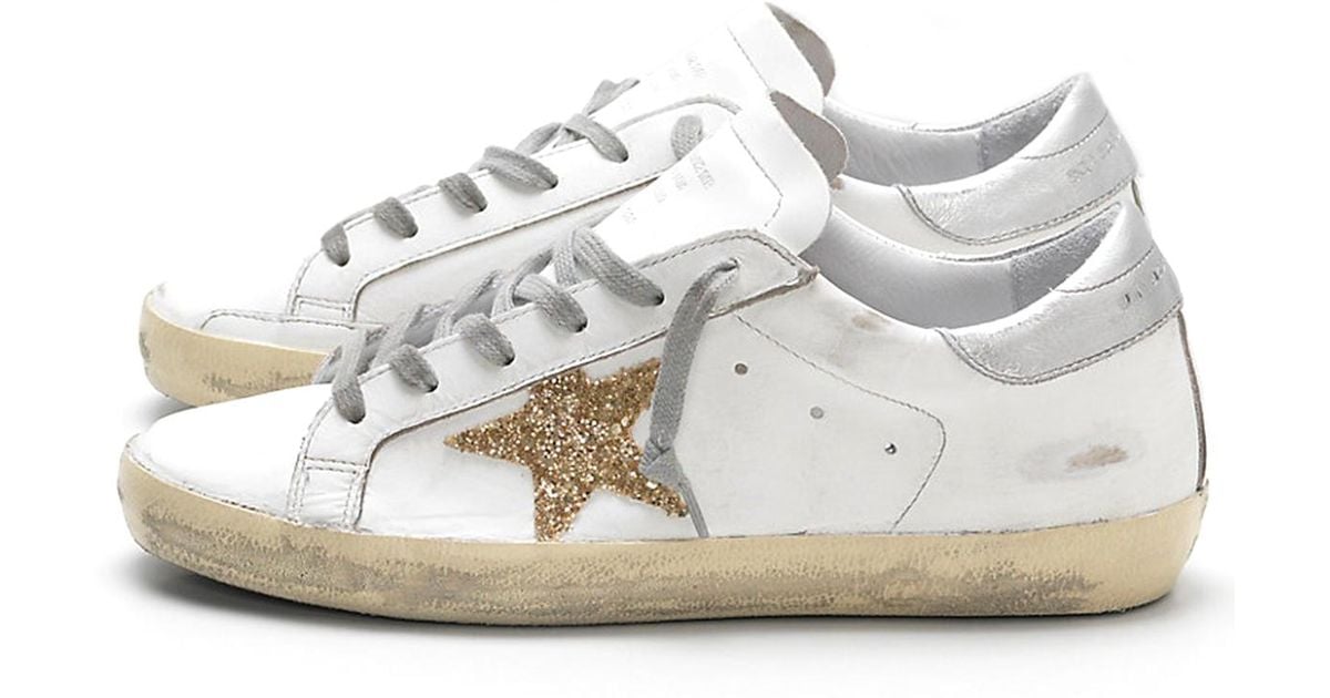 golden goose sparkle white and gold star