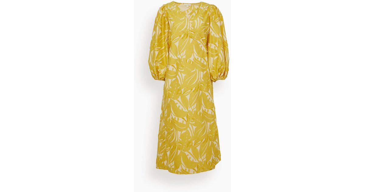 ANN MASHBURN Cotton Analia Wrap Dress in Yellow | Lyst