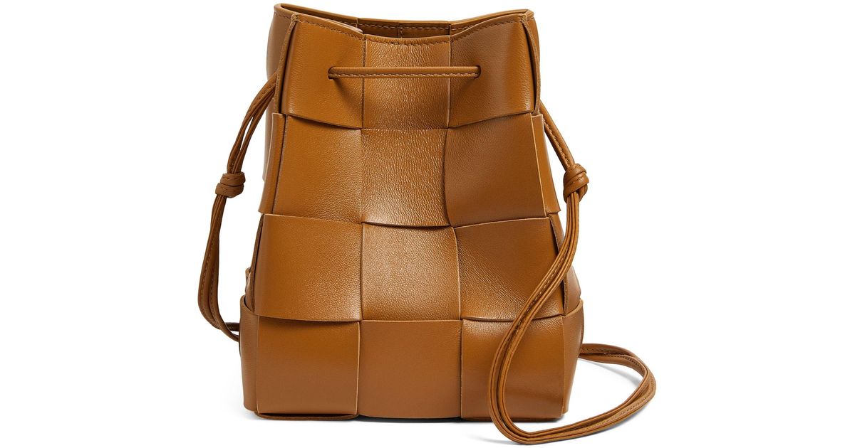 Bottega Small Leather Cassette Bucket Bag in Brown Lyst UK