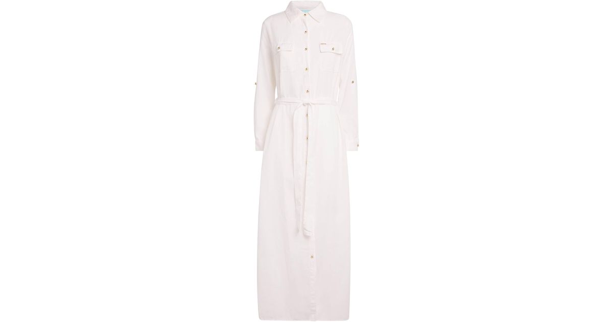 MELISSA ODABASH Women Darcy White Midi Shirt Dress
