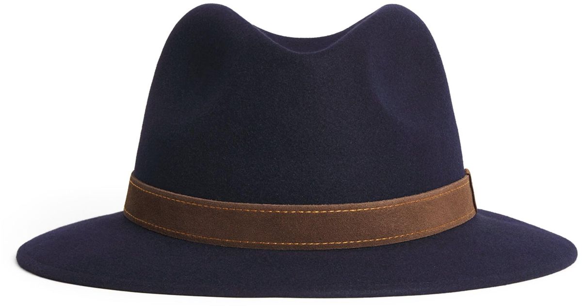 Borsalino Felt Country Alessandria Medium Brim Hat in Blue for Men 