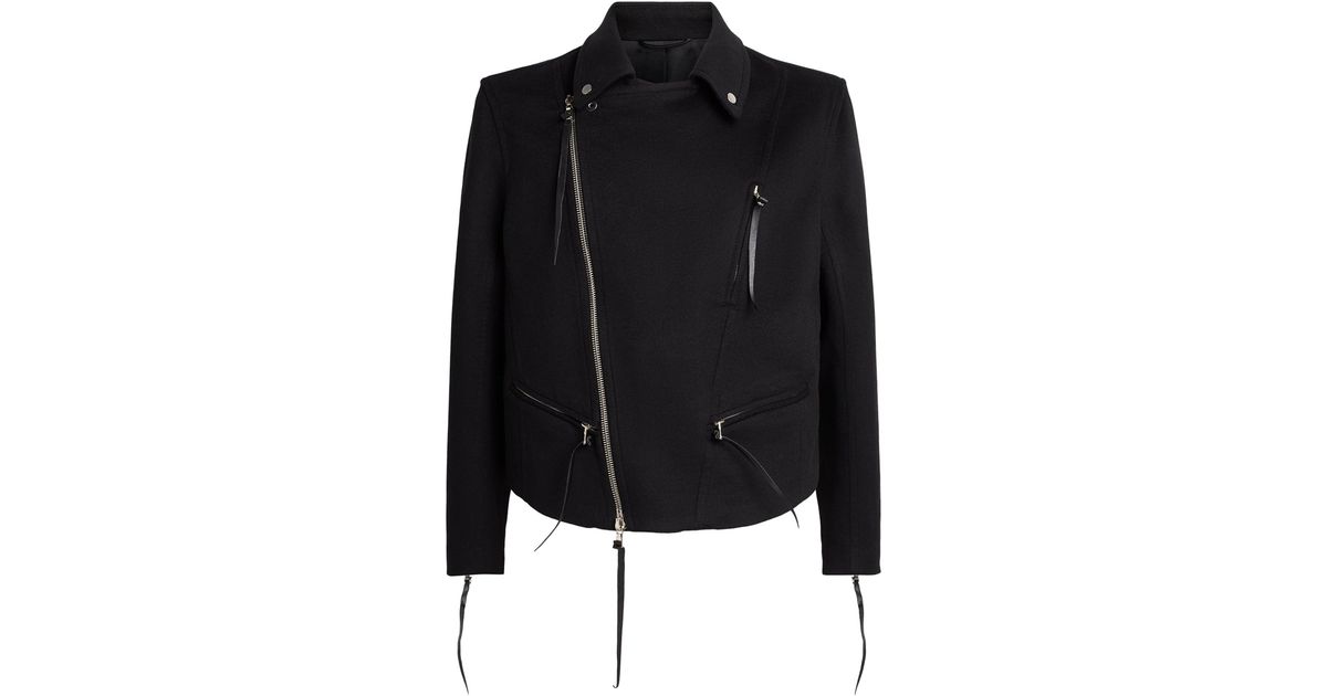 Alan Scott Roufa Alan Scott Cashmere-Blend Biker Jacket in Black for Men | Lyst UK