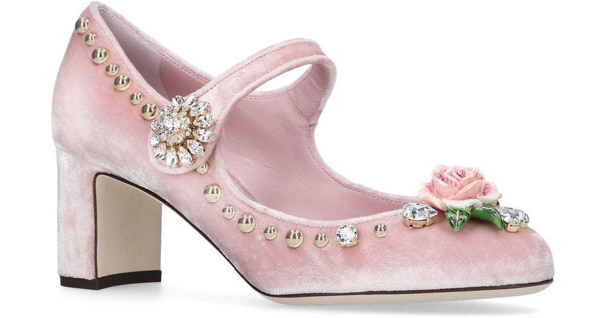 Dolce \u0026 Gabbana Velvet Mary Jane Pumps 