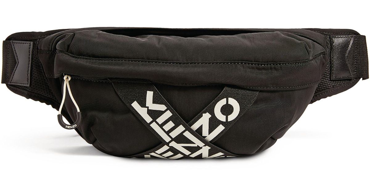 KENZO Sport Cross Logo Belt Bag in Black for Men Lyst UK